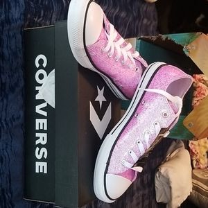Pink glitter converse